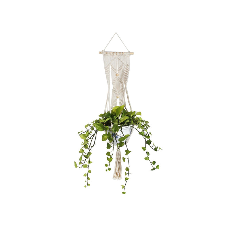 macrame plant hanger nz Hessian Macrame Rope Plant Hanger with Beads – Treasurebox