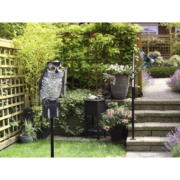 Garden Protection Repellent Bird Scarer Rotating Head Owl Statue