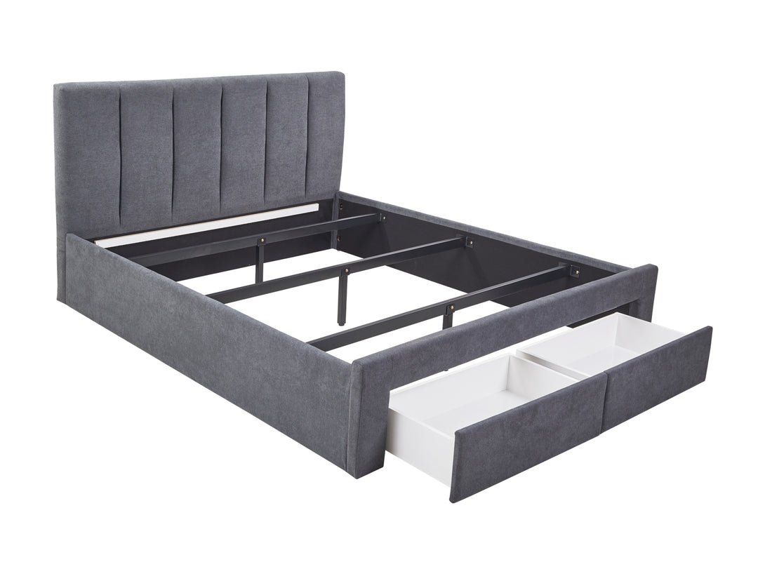 Treasurebox HLOLELA King Bed Frame with Storage - DARK GREY