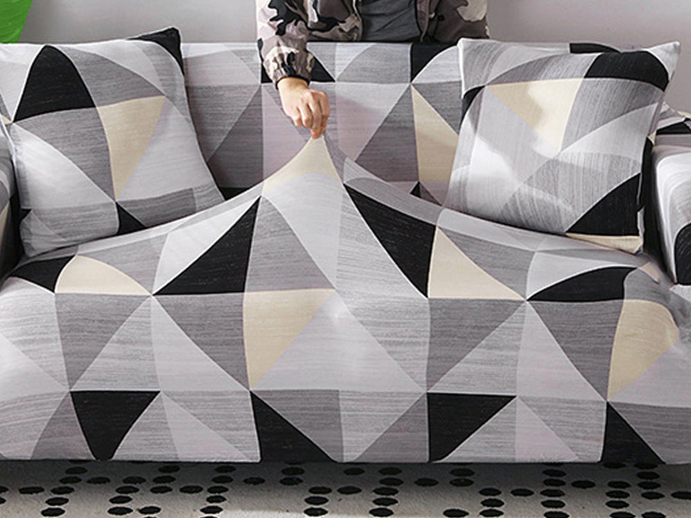 2 Seater Sofa Couch Cover 145-185cm - GEOMETRIC