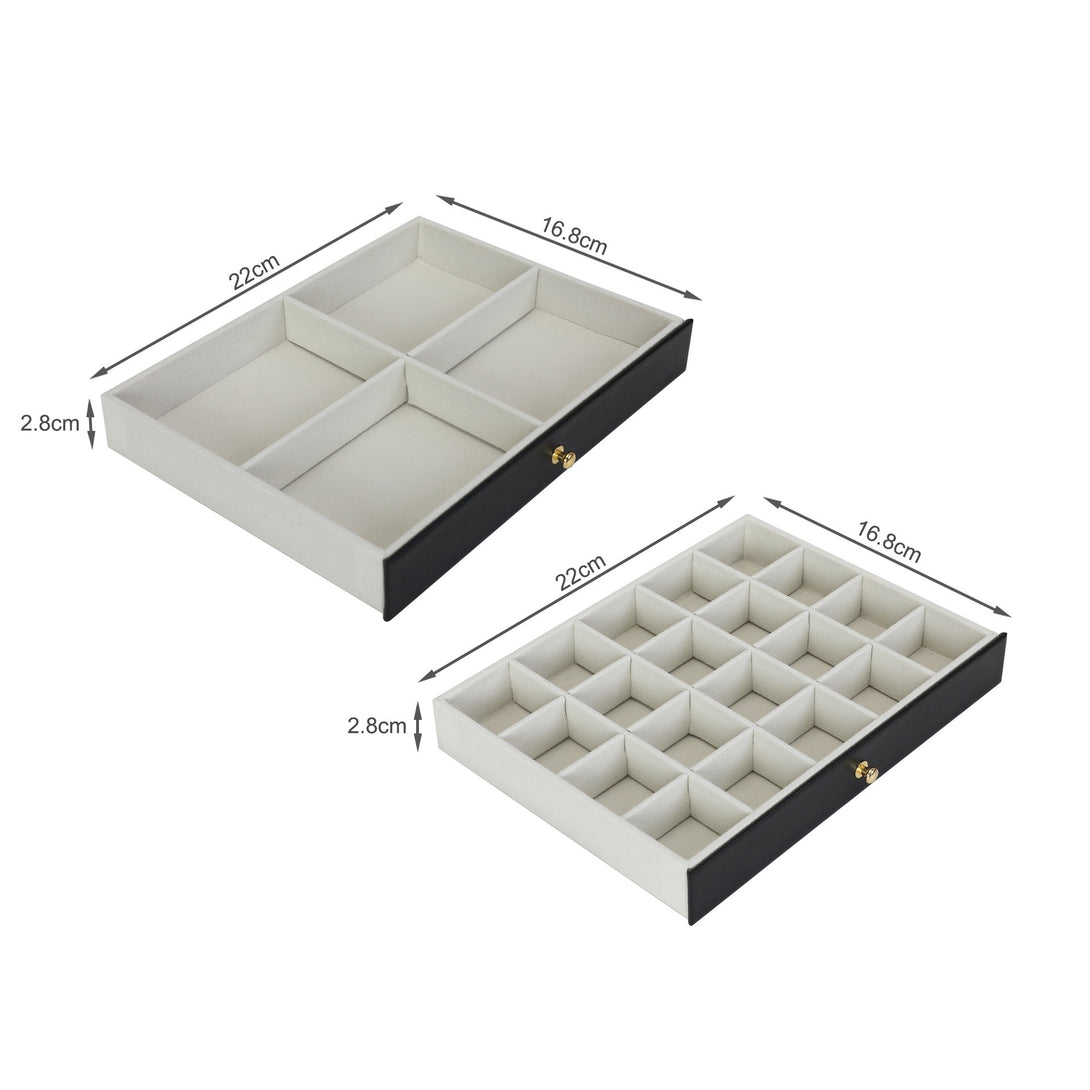 3 Tier PU Leather Jewellery Storage Box