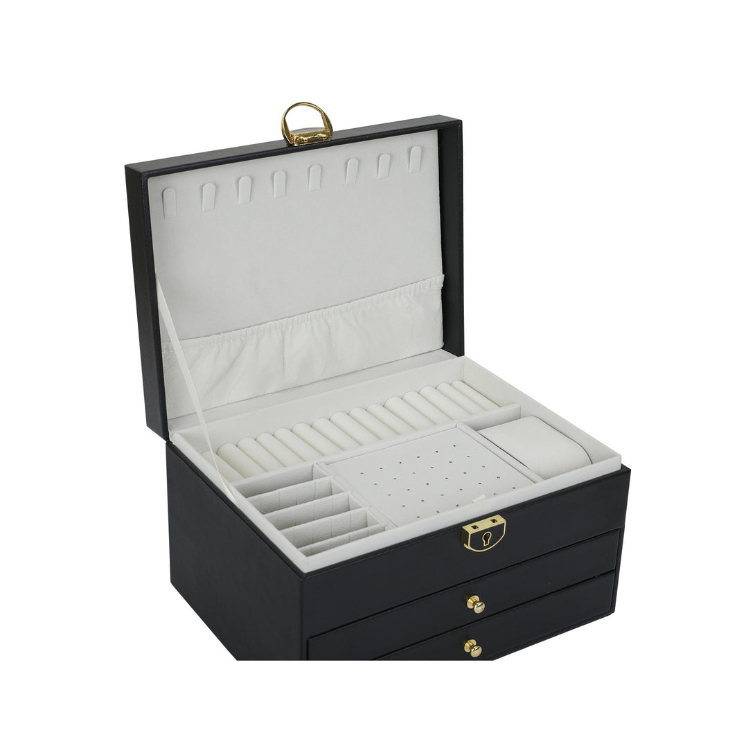 3 Tier PU Leather Jewellery Storage Box