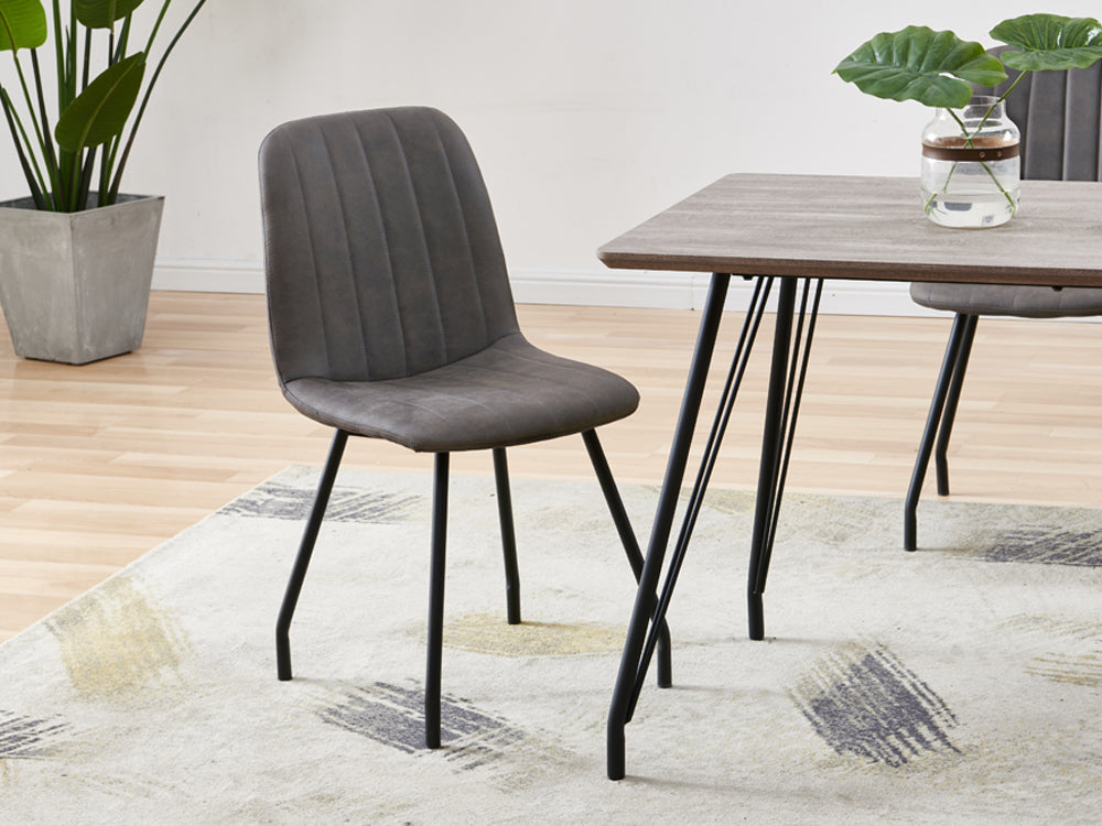Treasurebox KIARA 4PCS Dining Chair - DARK GREY
