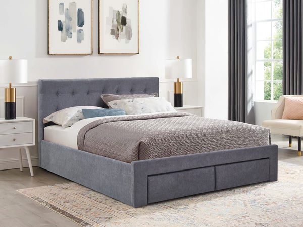 Treasurebox JULIAN King Bed Frame with Storage - DARK GREY