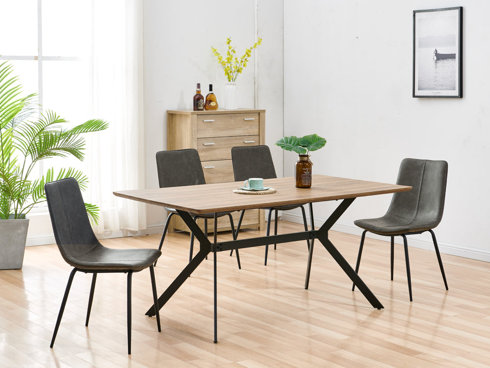 Treasurebox ROWAN 4PCS Dining Chair - DARK GREY