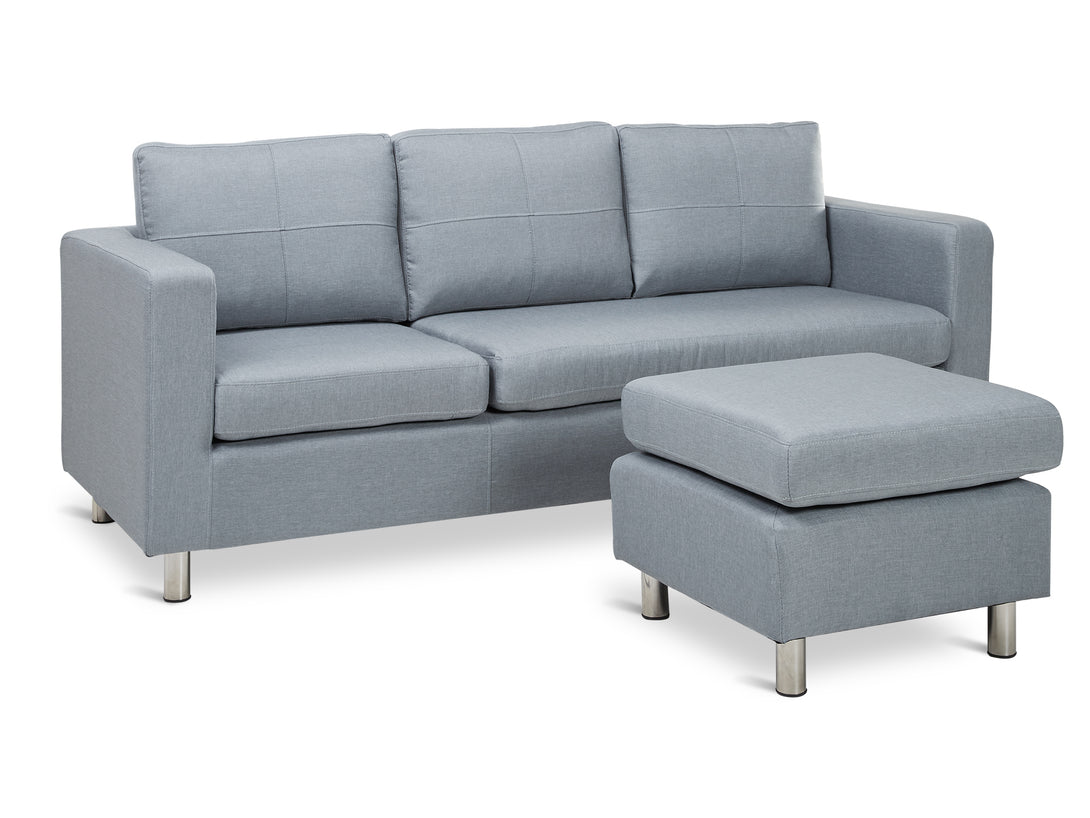 Treasurebox Seattle 3-Seater Fabric Sofa Couch with Chaise - Grey