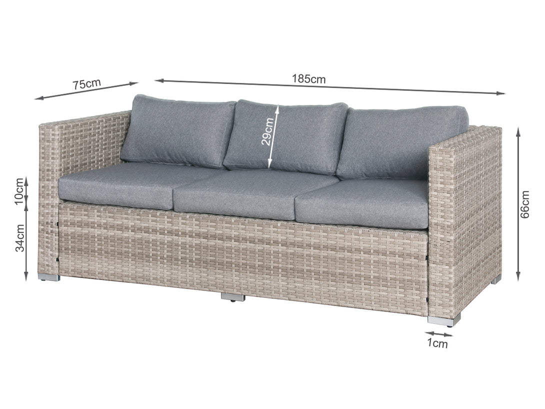Cebu 4 Piece Rattan Outdoor Sofa Set - Beige