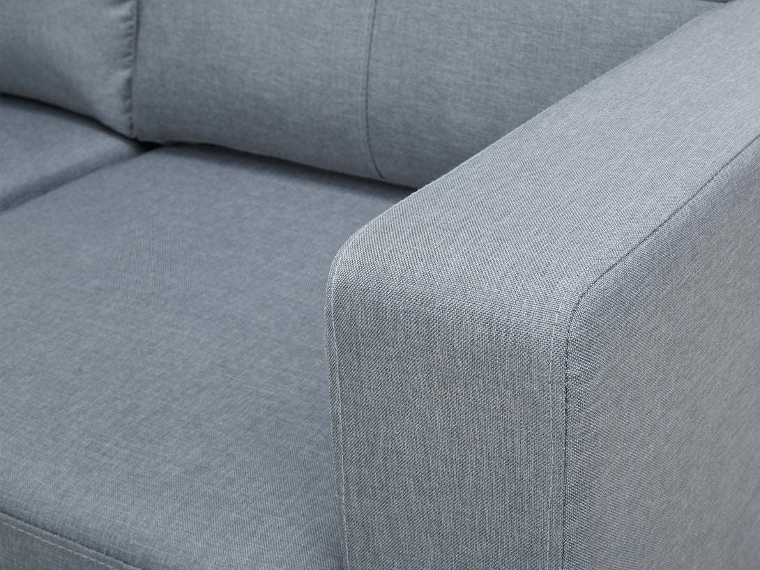 Treasurebox Seattle 3-Seater Fabric Sofa Couch with Chaise - Grey