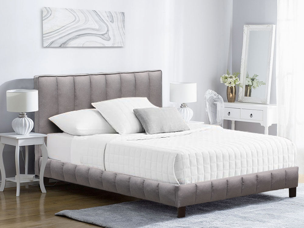 Treasurebox EIGER Queen Bed Frame - LIGHT GREY