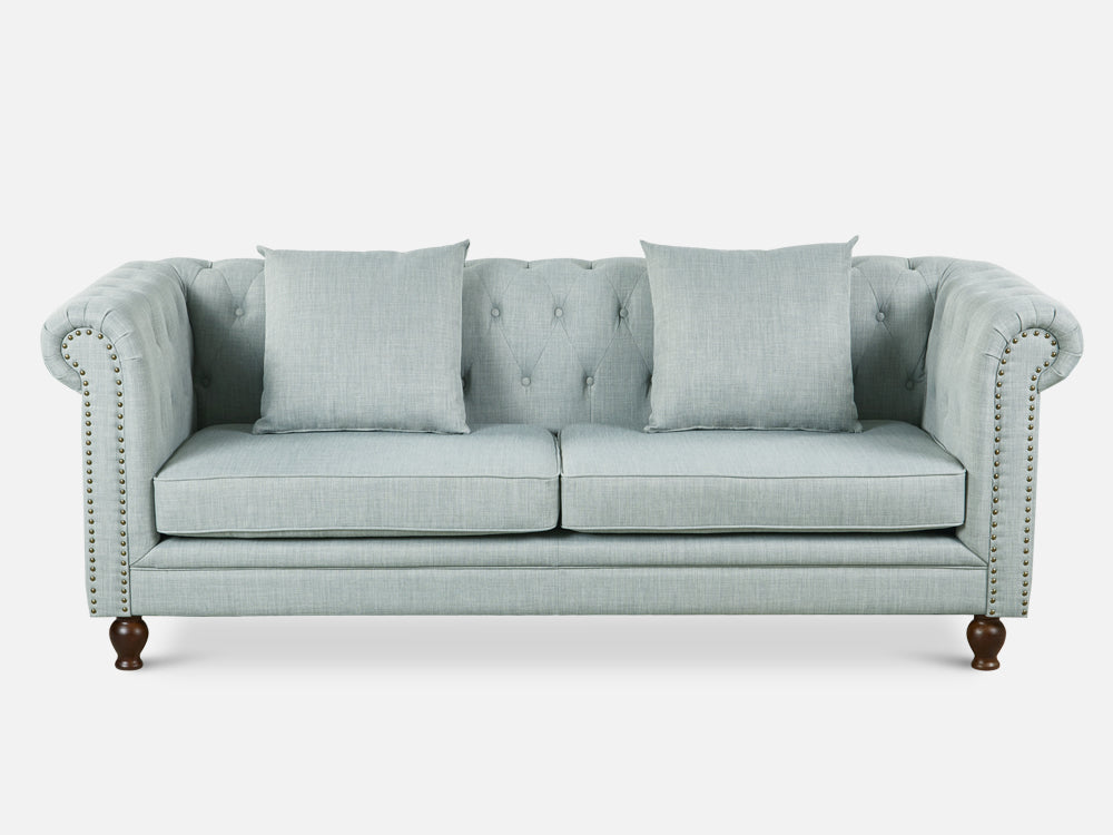 Treasurebox VAGAS 3 Seater Fabric Sofa - LIGHT GREY