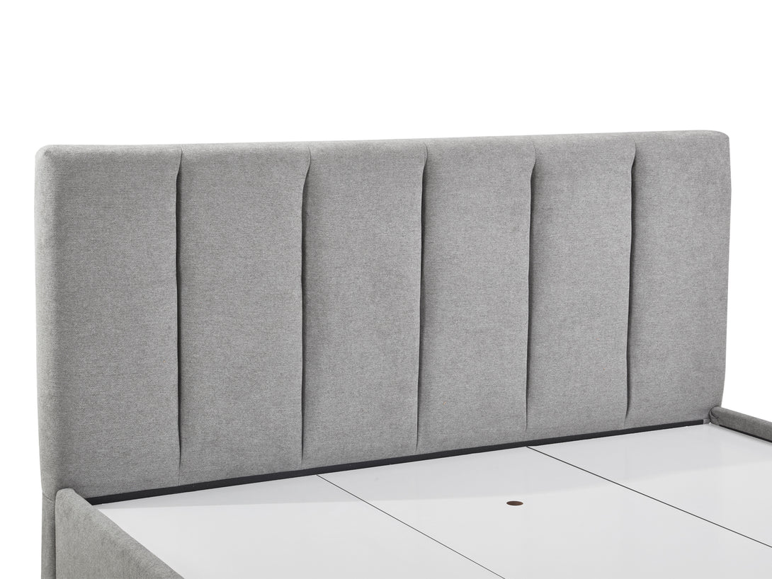 Treasurebox HLOLELA King Bed Frame with Storage - LIGHT GREY