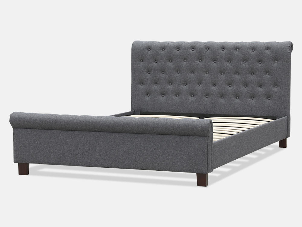 Treasurebox EGMONT Queen Bed Frame - DARK GREY