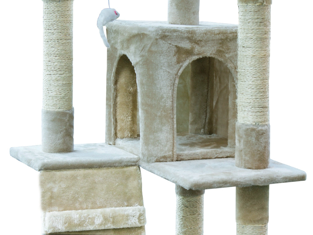 Treasurebox BINGO Cat Tree House 185cm 7 Levels - BEIGE