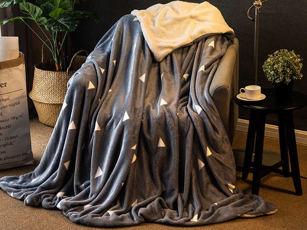 Double Layer Warm Fleece Blanket Throw Bedding Duvet Cover Throw Blanket