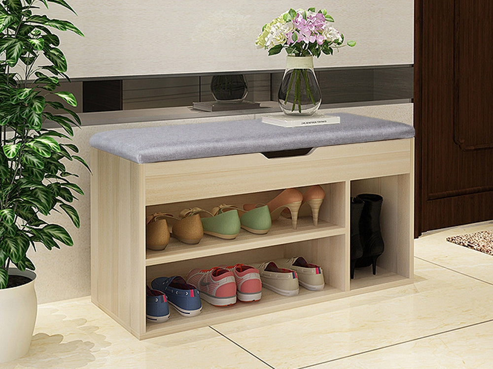 Treasurebox BARRA Shoe Rack Storage Cabinet Shoe Bench - GREY