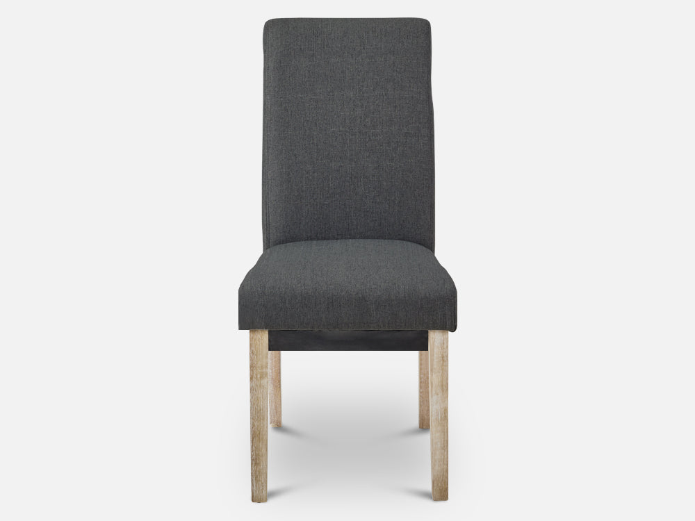 Treasurebox LOLA 2PCS Upholstered Dining Chair - DARK GREY