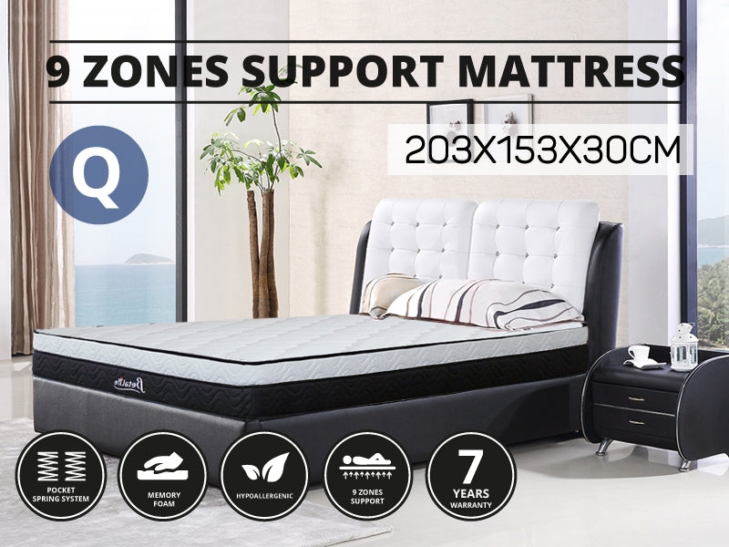 Luxury 9 Zones Support Mattress - QUEEN