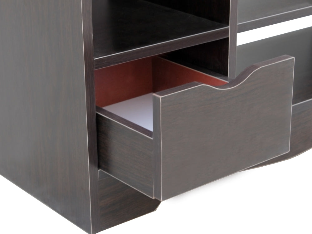 Treasurebox 80CM 2 Drawer Shoe Rack Bench - BLACK WALNUT