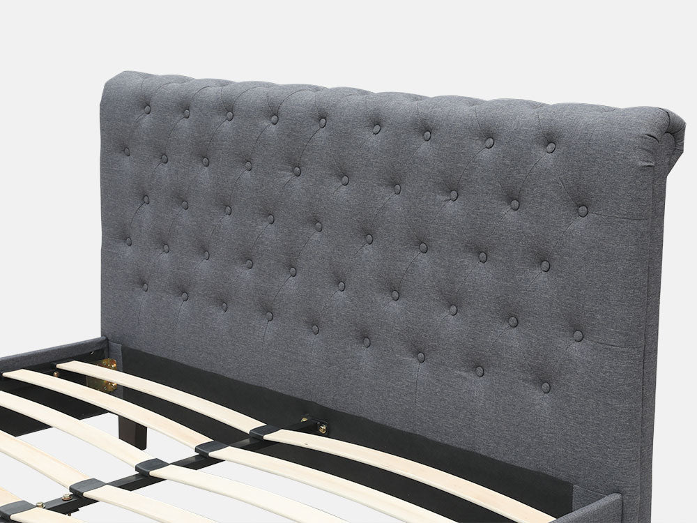 Treasurebox EGMONT Queen Bed Frame - DARK GREY