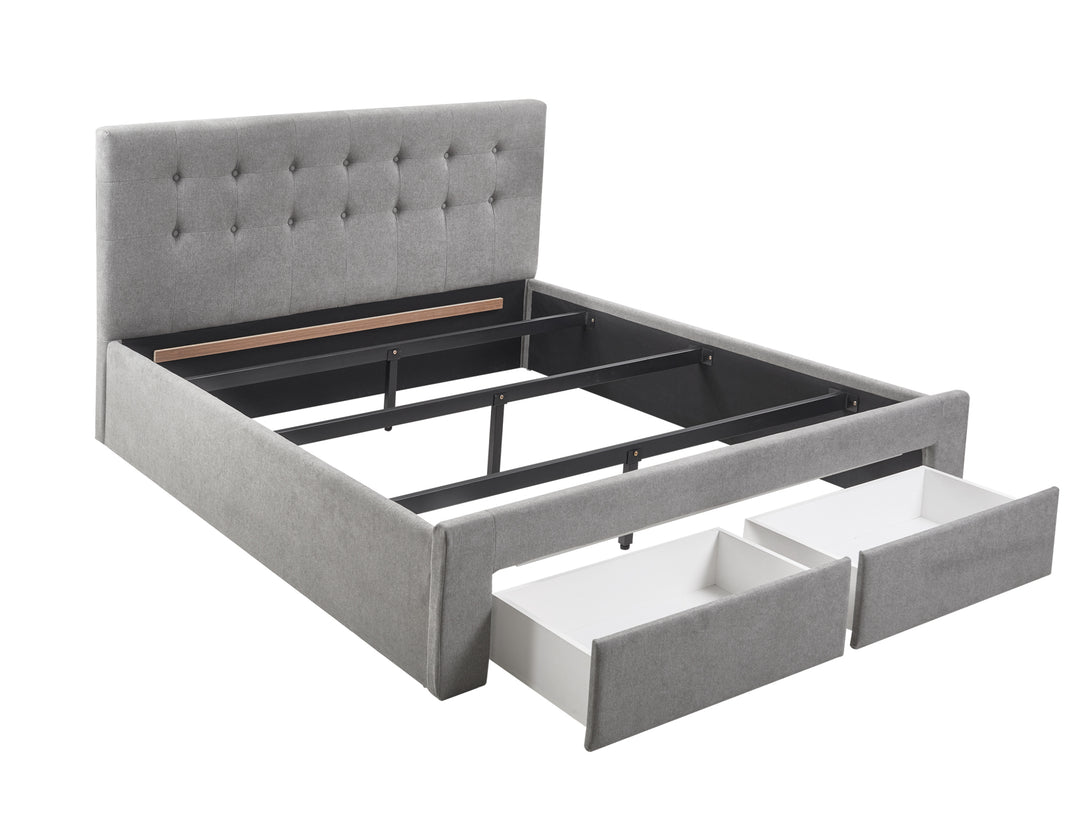 Treasurebox JULIAN King Bed Frame with Storage - LIGHT GREY