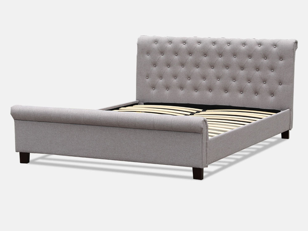 Treasurebox EGMONT Queen Bed Frame - LIGHT GREY