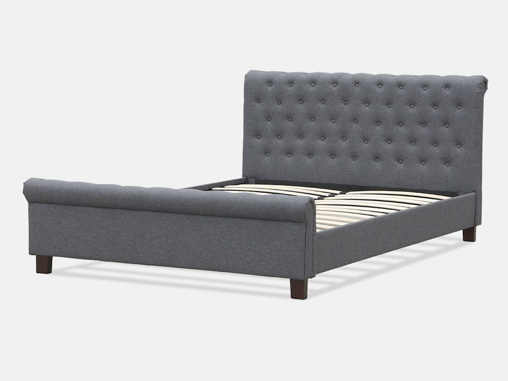 Treasurebox EGMONT Queen Bed Frame - DARK GREY