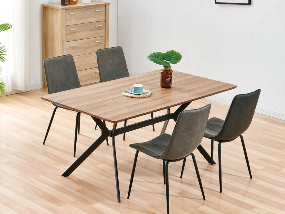 Treasurebox ROWAN 4PCS Dining Chair - DARK GREY