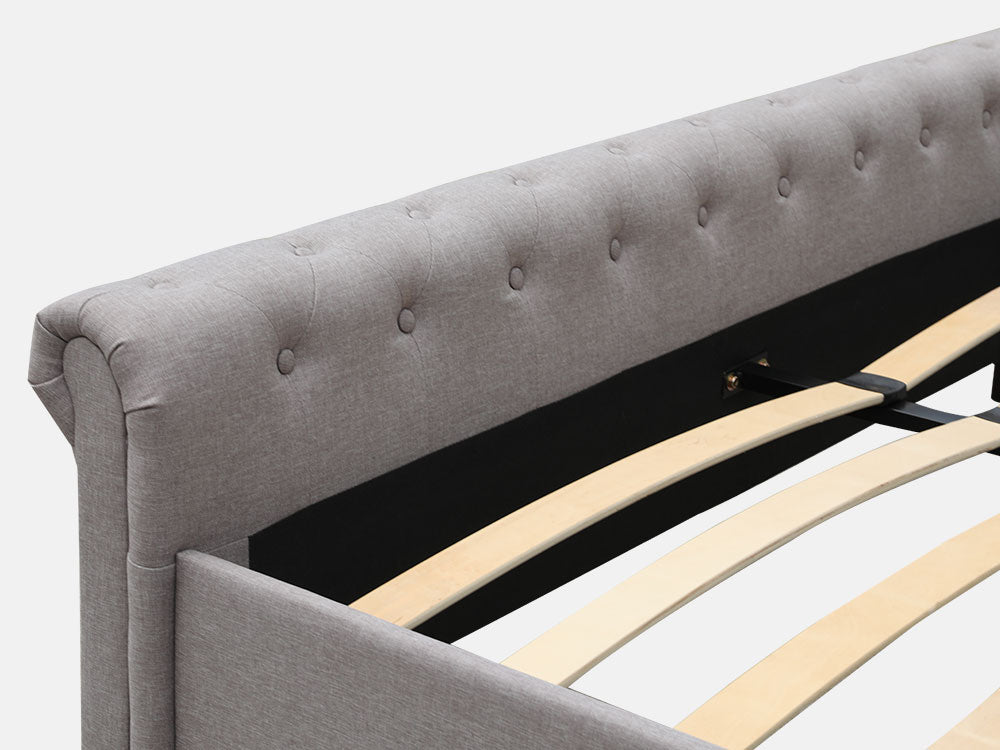 Treasurebox EGMONT Queen Bed Frame - LIGHT GREY