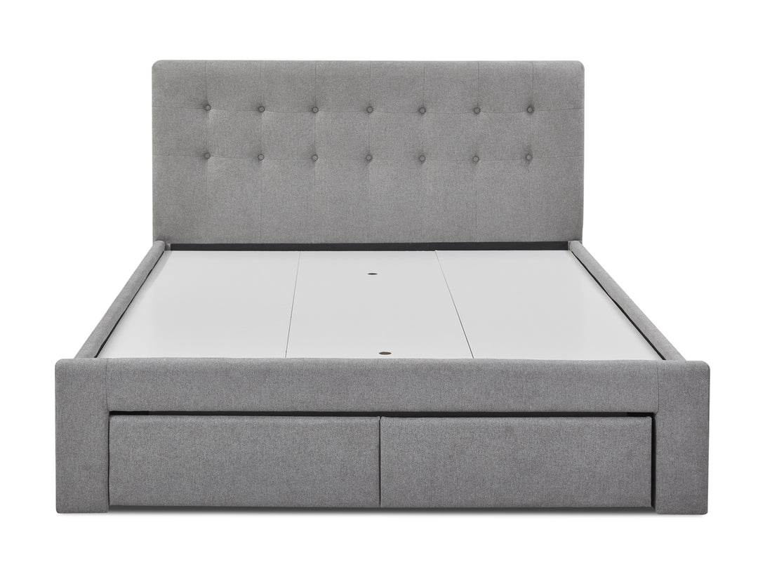 Treasurebox JULIAN Queen Bed Frame with Storage - LIGHT GREY