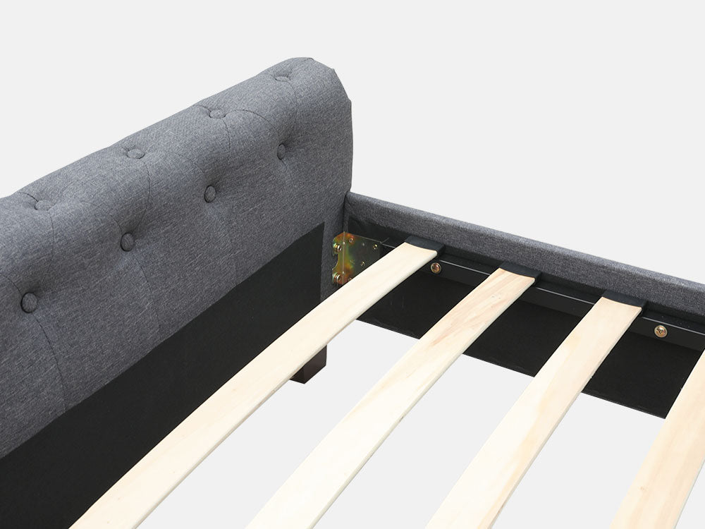 Treasurebox EGMONT Queen Bed Frame - DARK GREY
