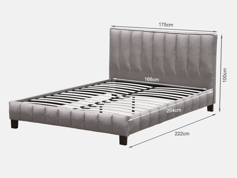 Treasurebox EIGER King Bed Frame - LIGHT GREY