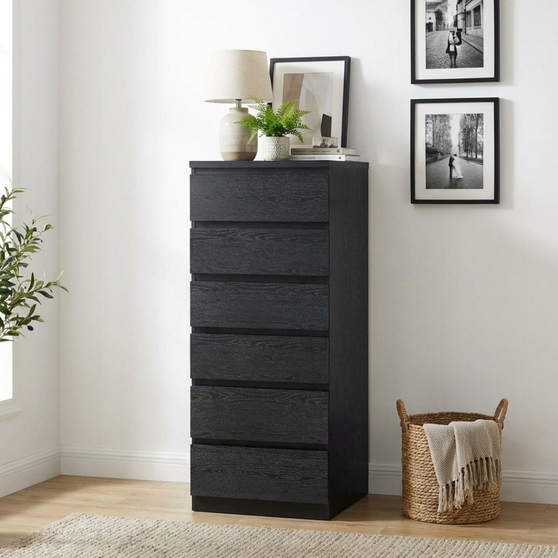 6 drawer tall dresser black Tongass Wooden Drawers Slim Tallboy DARING DIVA Elegant Boat Hunter Green Color:Black to Red
