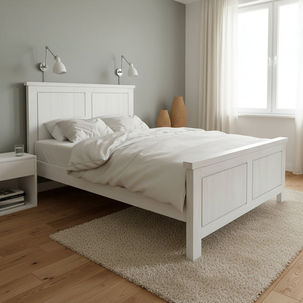 Lincoln Solid Wood Queen Bed Frame - White