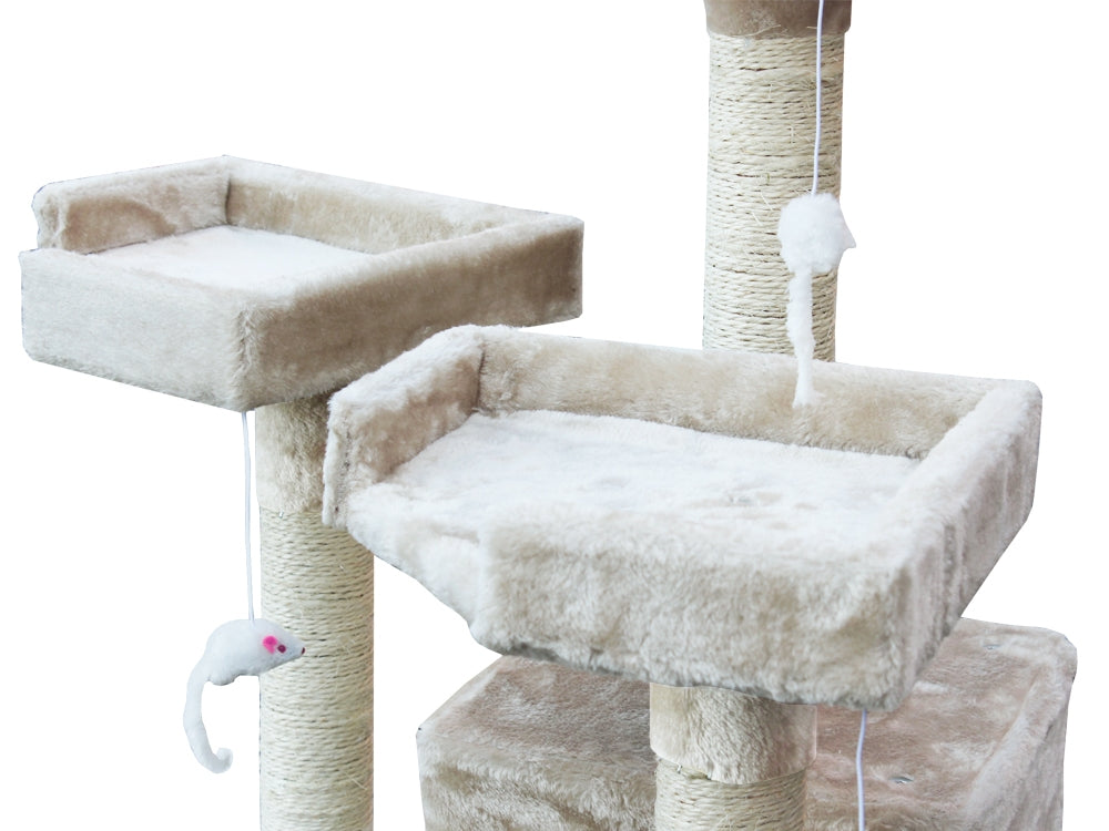 Treasurebox BINGO Cat Tree House 185cm 7 Levels - BEIGE