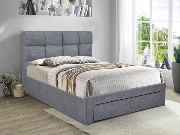 Treasurebox MUSALA Queen Bed Frame with Storage - DARK GREY