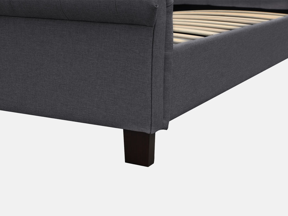 Treasurebox EGMONT King Bed Frame - DARK GREY