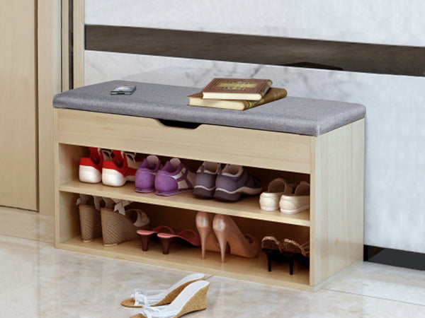 Treasurebox MANTLE Shoe Rack Storage Cabinet Shoe Bench - GREY