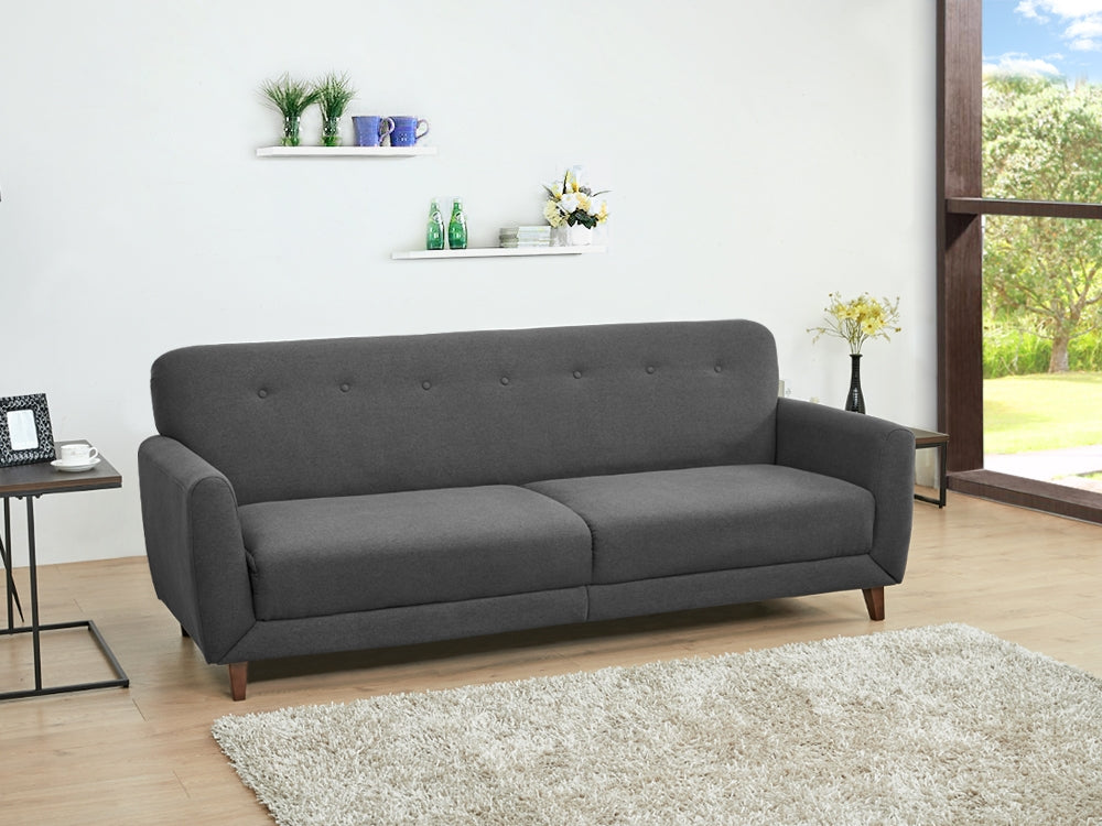 MUNICH 3-Seater Sofa Bed in dark grey, modern design, perfect for living room and guest lounge. Multi-functional and stylish.