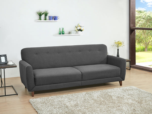 MUNICH 3-Seater Sofa Bed in dark grey, modern design, perfect for living room and guest lounge. Multi-functional and stylish.