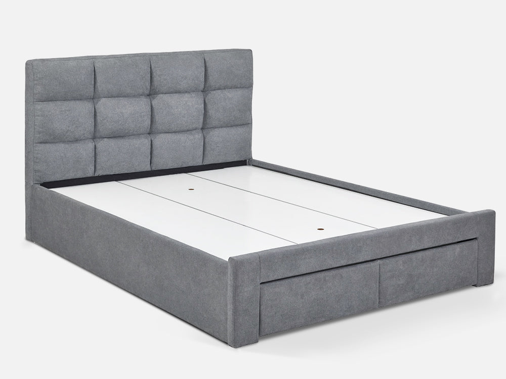 Treasurebox MUSALA King Bed Frame with Storage - DARK GREY