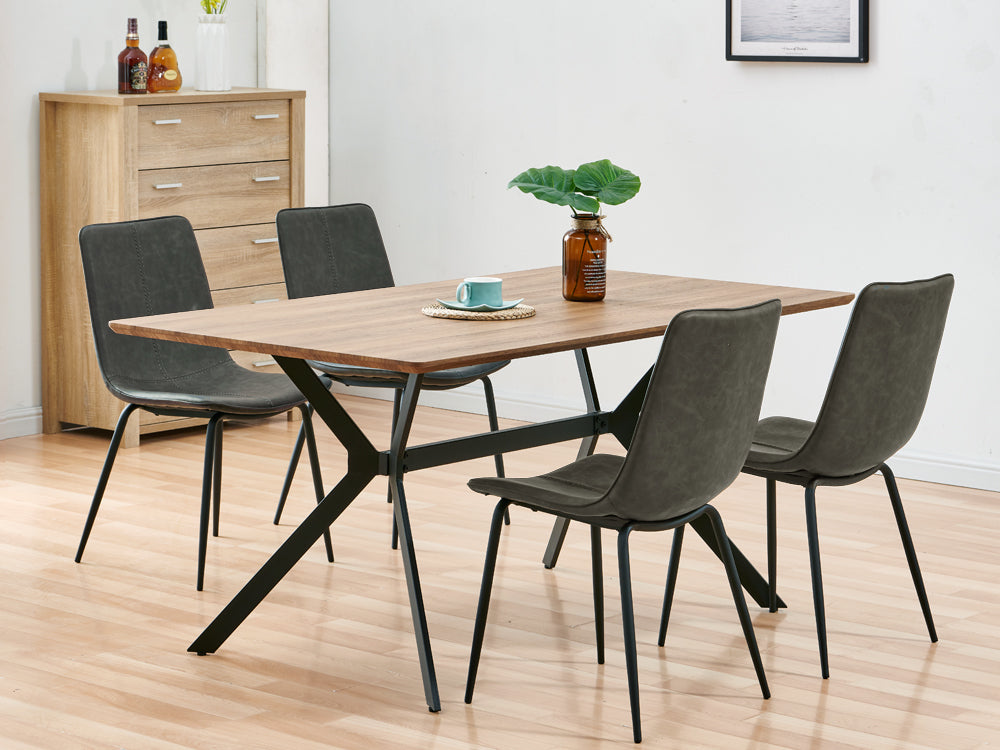 Treasurebox ROWAN 4PCS Dining Chair - DARK GREY