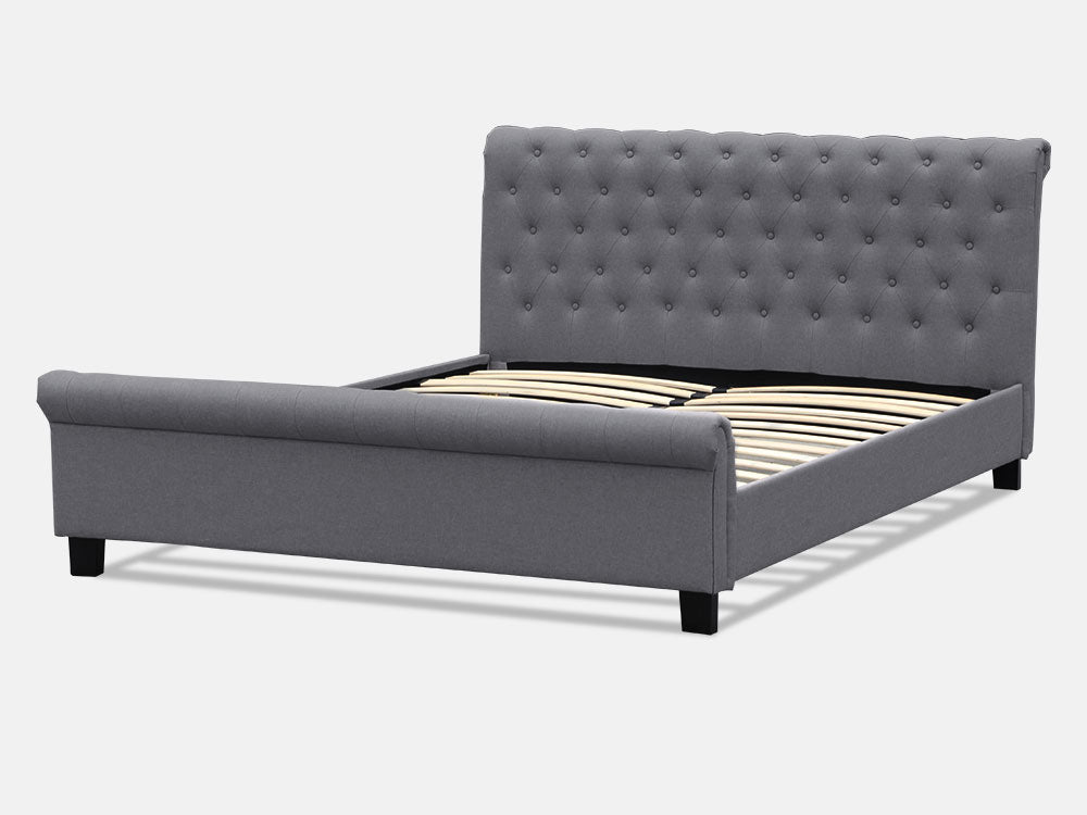 Treasurebox EGMONT King Bed Frame - DARK GREY