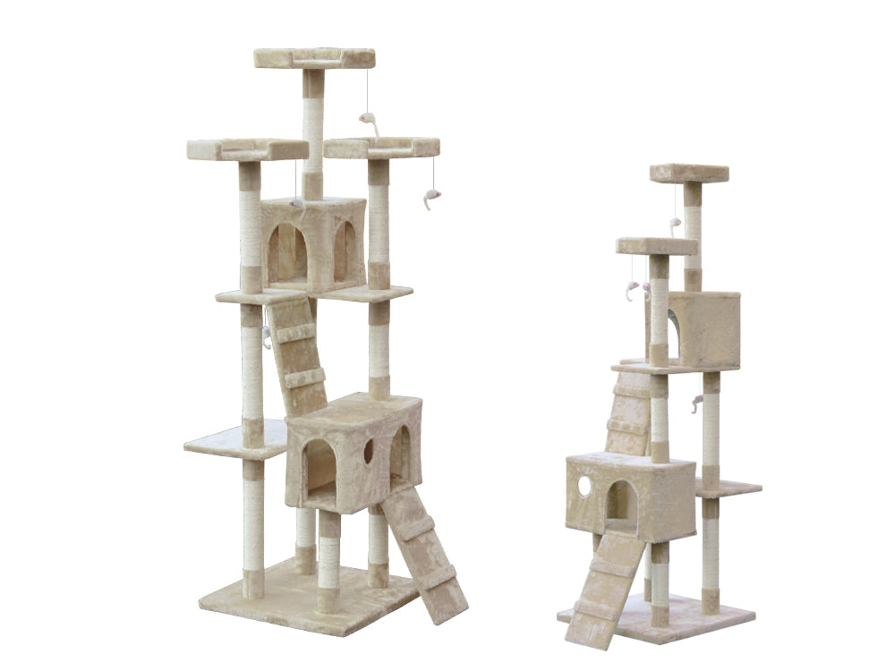 Treasurebox BINGO Cat Tree House 185cm 7 Levels - BEIGE