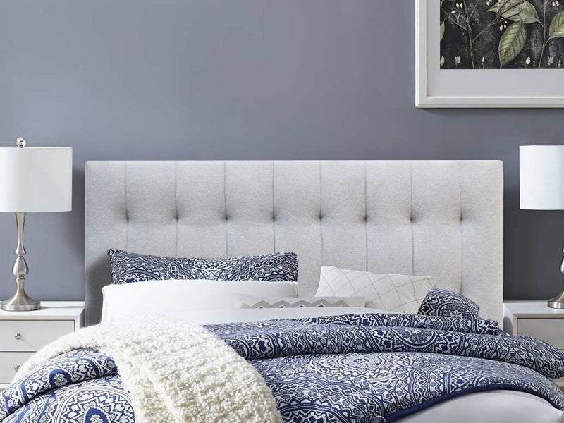 Treasurebox LISA QUEEN Stand-alone Fabric Headboard - LIGHT GREY 21643