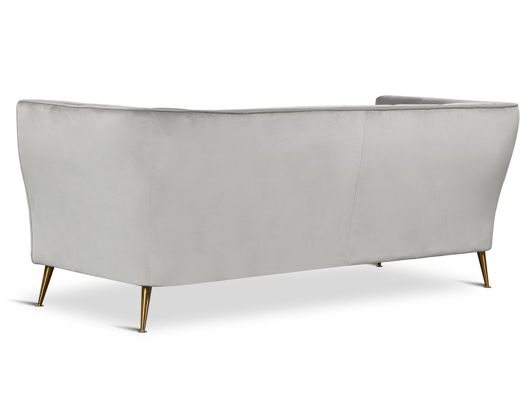 Treasurebox OSLO 3 Seater Velvet Sofa - LIGHT GREY