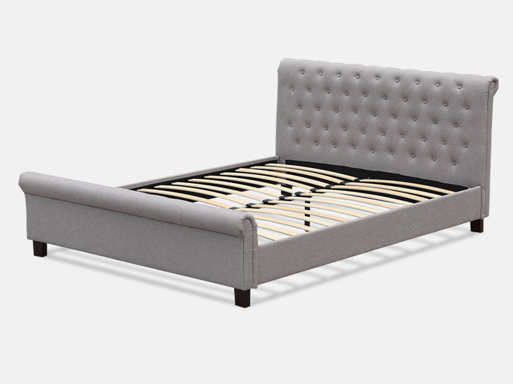 Treasurebox EGMONT Queen Bed Frame - LIGHT GREY