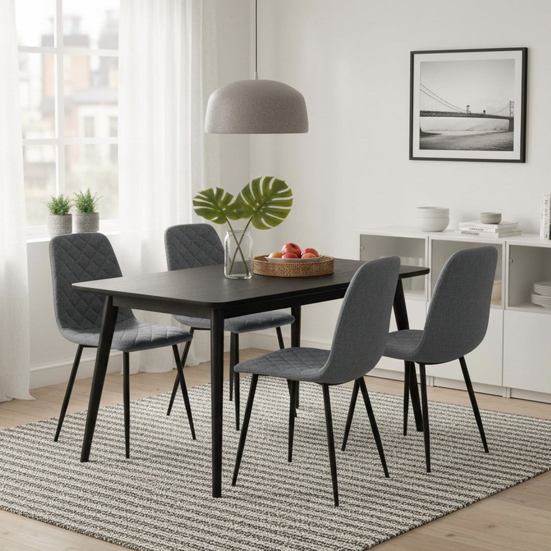Fika Linen Dining Chair - Set of 4 - Grey