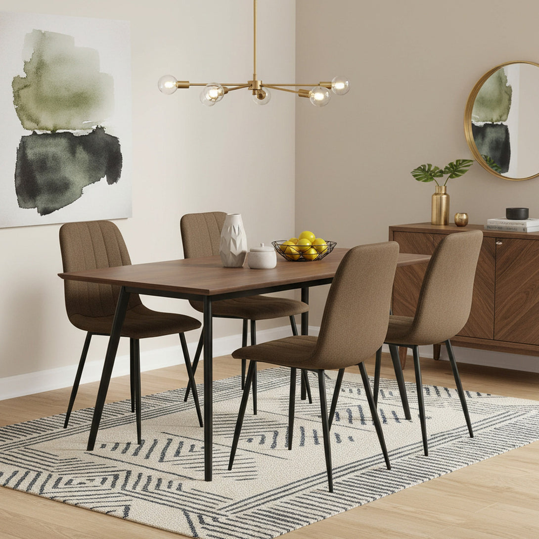 Holland Fabric Dining Chair - Set of 4 - Brown