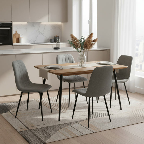 Holland Fabric Dining Chair - Set of 4 - Grey