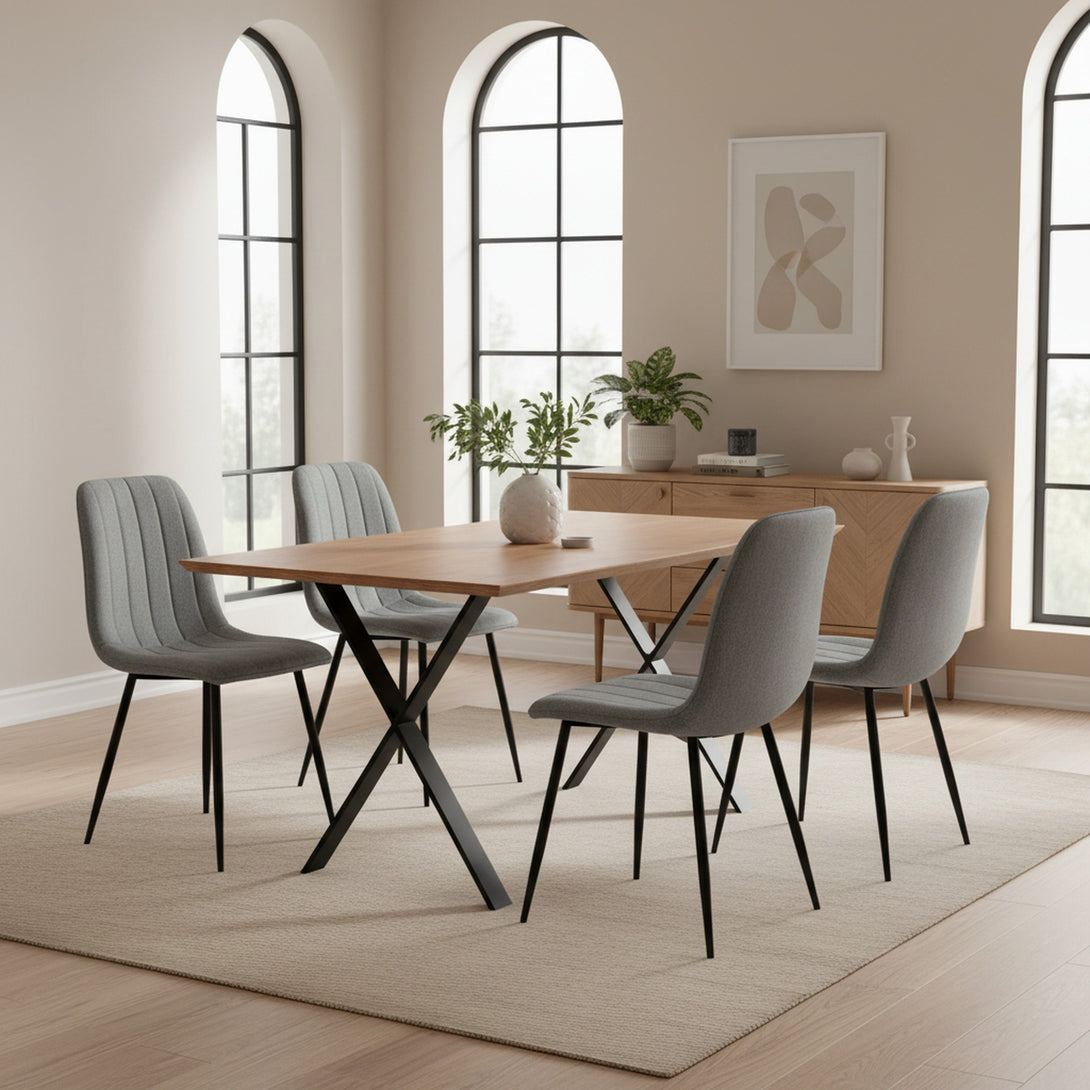 Holland Fabric Dining Chair - Set of 4 - Grey